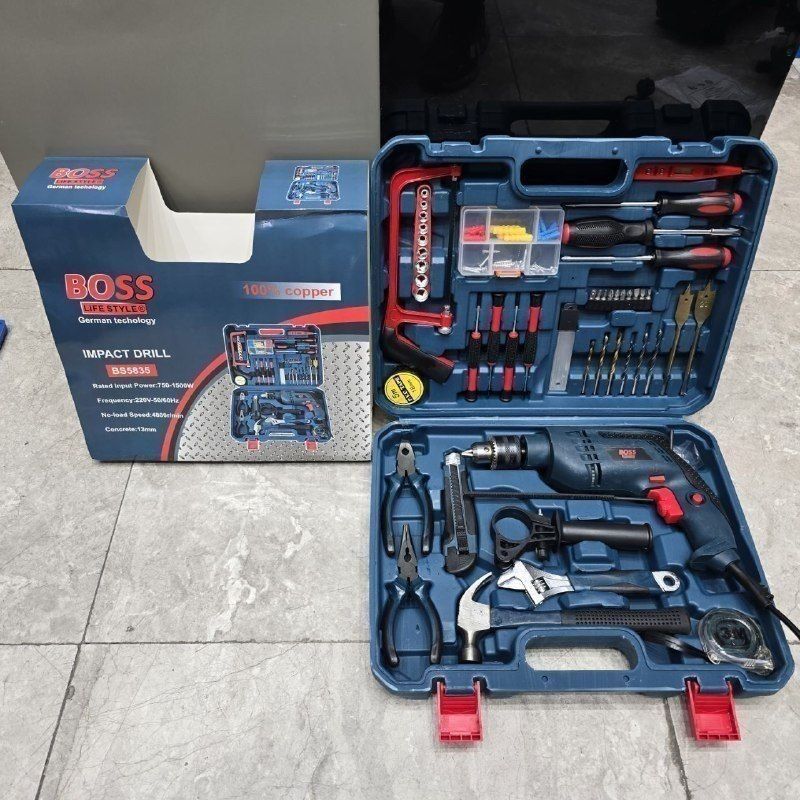 مجموعه ابزار دریل برقی حرفه ای  ۱۰۰ عددی اصلی باس مدل BS5835