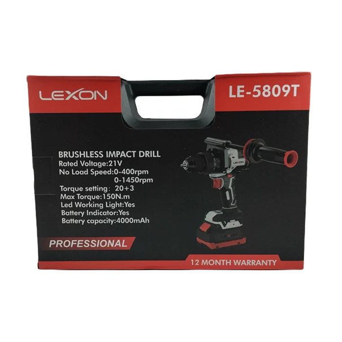 دریل شارژِی چکشی براشلس 21 ولت LEXON مدل LE-5809T
