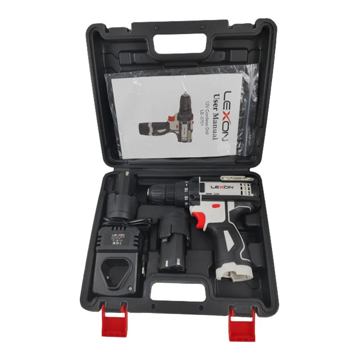 دریل شارژِی 12 ولت 2 باتری LEXON مدل LE-3701