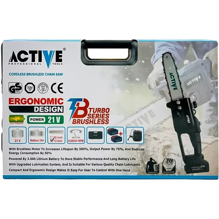 اره زنجیری شارژی 30 سانتیمتری 21 ولت براشلس مدل AC-3212BL