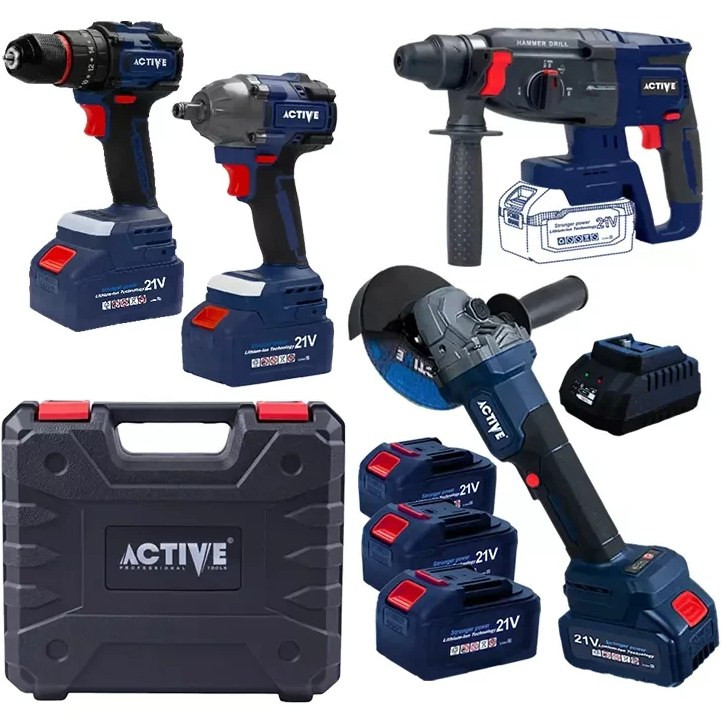 مجموعه بتنکن، پیچگوشتی، فرز و بکس براشلس اکتیو مدل AC-3224BL